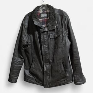 Vintage Denver Hayes Jacket Men’s L Black Full Zip Snap Up Lined Biker Jacket